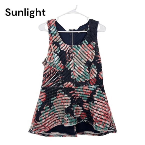 7th Avenue Design Studio Women Floral Striped Textured Sleeveless Peplum Top M - Picture 11 of 12